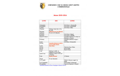 Calendrier 2015-2016
